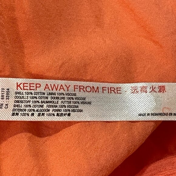 FREE PEOPLE "Antoinette" Deep V Sleeveless Baby Doll Boho Mini Dress, Orange - L - Picture 10 of 12